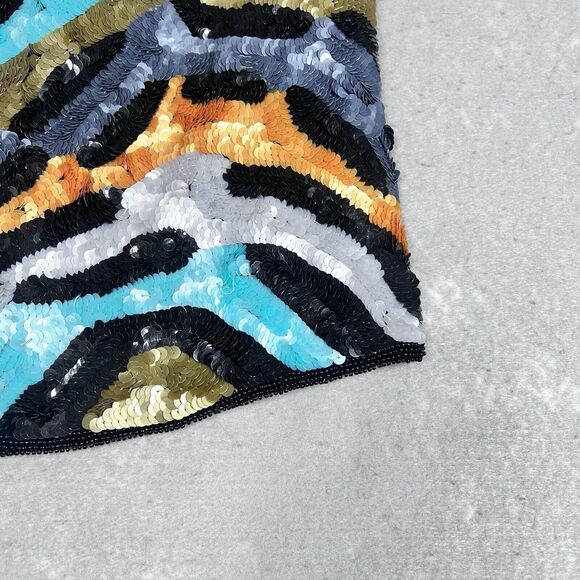 CACHE Straight Skirt Women’s 10 Multicolor Sequin Cocktail Short Length NWT - Picture 3 of 13